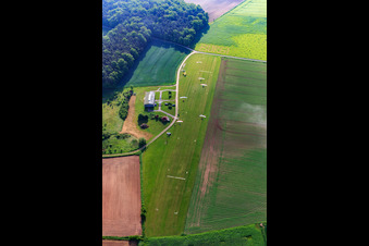 UL airfield Burgebrach in the district Grasmannsdorf in Burgebrach in the state Bavaria, Germany from above