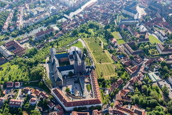 Aerial view of Michaelsberg Monastery in Bamberg in the state Bavaria, Germany