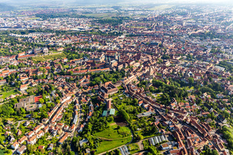 Aerial view of Old Town in Bamberg in the state Bavaria, Germany