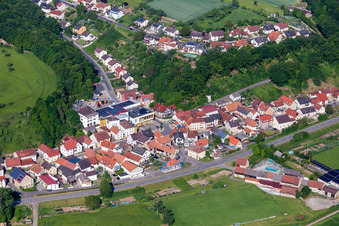 Aerial view of District Roßstadt in Eltmann in the state Bavaria, Germany