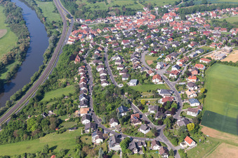 Village on the river bank areas of the Main river in Wuelflingen in the state Bavaria, Germany