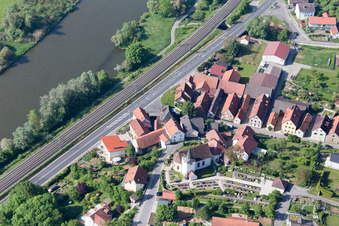 Cemetery and Church at Mainblick in the district Wülflingen in Haßfurt in the state Bavaria, Germany