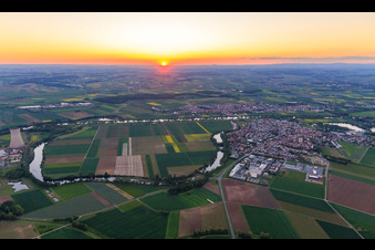 Island formed by the Main and Alter Main near Bergrheinfeld and Grafenrheinfeld in Bergrheinfeld in the state Bavaria, Germany