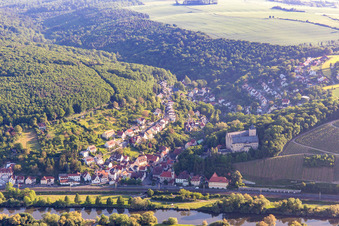 Aerial view of Hennebergstr in the district Mainberg in Schonungen in the state Bavaria, Germany