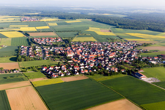 From the southeast in the district Hesselbach in Üchtelhausen in the state Bavaria, Germany