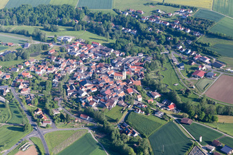 Oblique view of District Kleineibstadt in Großeibstadt in the state Bavaria, Germany