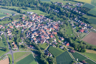 District Kleineibstadt in Großeibstadt in the state Bavaria, Germany from above