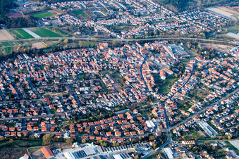 Town View of the streets and houses of the residential areas in Dudenhofen in the state Rhineland-Palatinate
