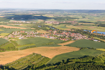 Village on the river bank areas in Obertheres in the state Bavaria, Germany