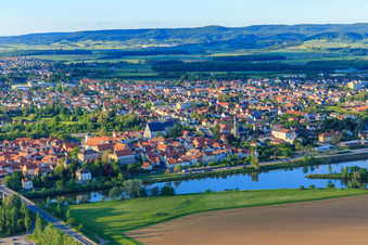 Fischerrain from the south in Haßfurt in the state Bavaria, Germany