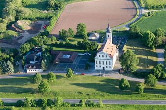 Aerial photograpy of Pilgrimage church in the district Limbach in Eltmann in the state Bavaria, Germany