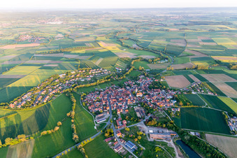 Aerial view of District Rügheim in Hofheim in Unterfranken in the state Bavaria, Germany