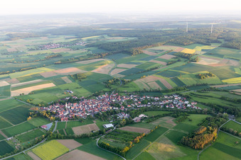 Aerial photograpy of District Mechenried in Riedbach in the state Bavaria, Germany