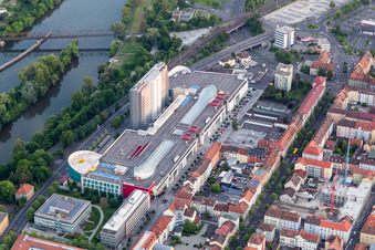 Building of the shopping center Stadtgalerie Schweinfurt and SKF Hochhaus in Schweinfurt in the state Bavaria, Germany