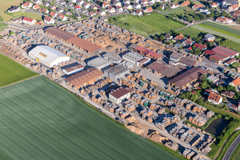 Building and production halls on the premises of Holzwerke Gleitsmann in Unterspiesheim in the state Bavaria, Germany