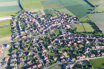 Aerial view of District Gernach in Kolitzheim in the state Bavaria, Germany
