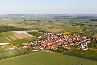District Lindach in Kolitzheim in the state Bavaria, Germany from the drone perspective