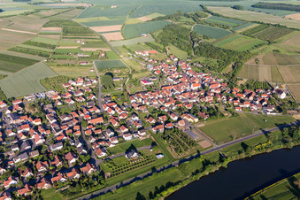 Village on the river bank areas of the Main river in Stammheim in the state Bavaria, Germany