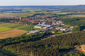 Am Zollwasen industrial park with FS Fehrer Automotive GmbH, KTU Spedition GmbH & Co. KG and DAKO AG Chemical Specialty Products in Wiesentheid in the state Bavaria, Germany