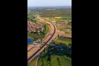 Motorway construction site on the A3 in Geiselwind in the state Bavaria, Germany