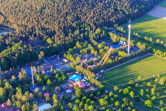 Aerial photograpy of Leisure Land Geiselwind in Geiselwind in the state Bavaria, Germany