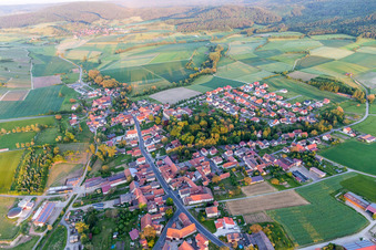 Oblique view of District Oberschwappach in Knetzgau in the state Bavaria, Germany