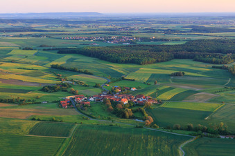 Aerial view of Village view from the north in the district Falkenstein in Donnersdorf in the state Bavaria, Germany