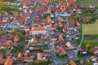 Church of St. John the Baptist Donnersdorf in the village center in Donnersdorf in the state Bavaria, Germany