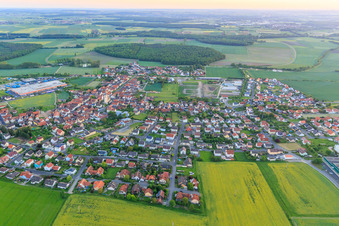 View of the town from the east in Grettstadt in the state Bavaria, Germany
