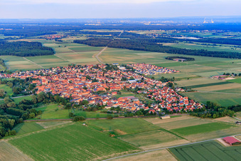 View of the town from the northwest in Steinweiler in the state Rhineland-Palatinate, Germany