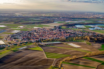 View of the town from the southeast in Waldsee in the state Rhineland-Palatinate, Germany