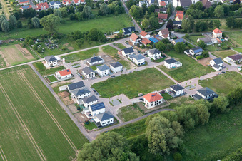 Aerial view of Offenbach an der Queich in the state Rhineland-Palatinate, Germany