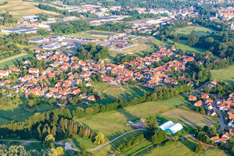 District Altenstadt in Wissembourg in the state Bas-Rhin, France from a drone
