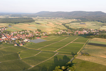 Aerial view of Steinseltz in the state Bas-Rhin, France