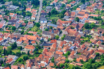 Protestant Church Schweigen in the town center in the district Schweigen in Schweigen-Rechtenbach in the state Rhineland-Palatinate, Germany