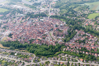 Oblique view of Wissembourg in the state Bas-Rhin, France