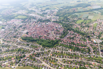 Wissembourg in the state Bas-Rhin, France from above