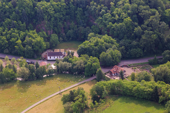 Aerial photograpy of Place of the first European unification in the district Sankt Germanshof in Bobenthal in the state Rhineland-Palatinate, Germany