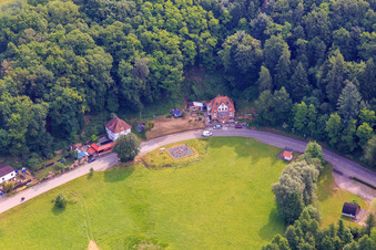 Oblique view of Place of the first European unification in the district Sankt Germanshof in Bobenthal in the state Rhineland-Palatinate, Germany
