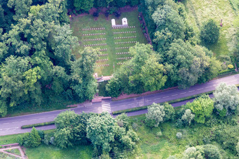Grave rows on the grounds of the military cemetery in Wissembourg in Grand Est, France