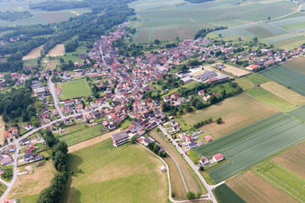 Riedseltz in the state Bas-Rhin, France seen from above