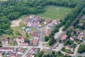 Bird's eye view of Riedseltz in the state Bas-Rhin, France