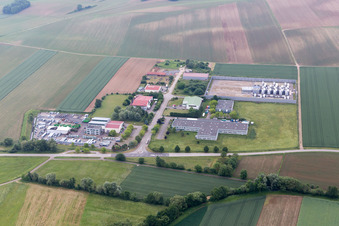 Niederlauterbach in the state Bas-Rhin, France viewn from the air
