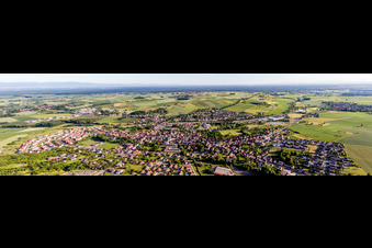 Panoramic perspective of Town View of the streets and houses of the residential areas in Soultz-sous-Forets in Grand Est, France