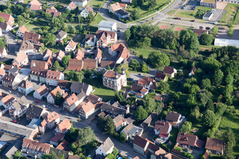 Soultz-sous-Forêts in the state Bas-Rhin, France from above