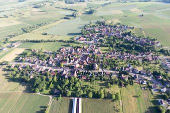 Kutzenhausen in the state Bas-Rhin, France seen from above
