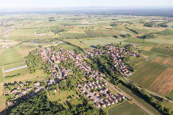 Kutzenhausen in the state Bas-Rhin, France from the plane