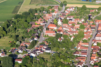 Village view in Merkwiller-Pechelbronn in the state Bas-Rhin, France