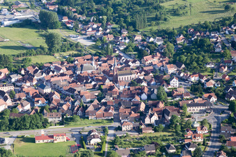 Oblique view of Wœrth in the state Bas-Rhin, France