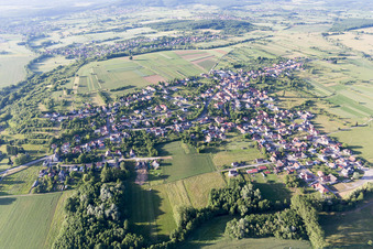 Aerial photograpy of Gunstett in the state Bas-Rhin, France